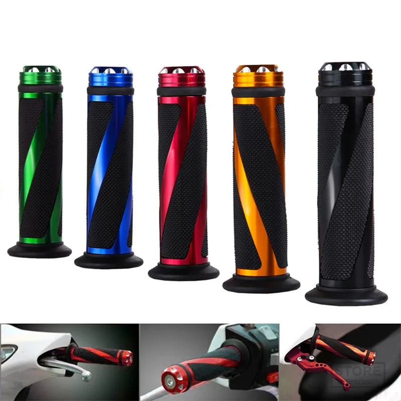 ITMTB Motorcycle Grips Aluminum Alloy Electric Scooter Mopeds Handlebar Grip Rubber Bicycle Handle Throttle Modified Accessories