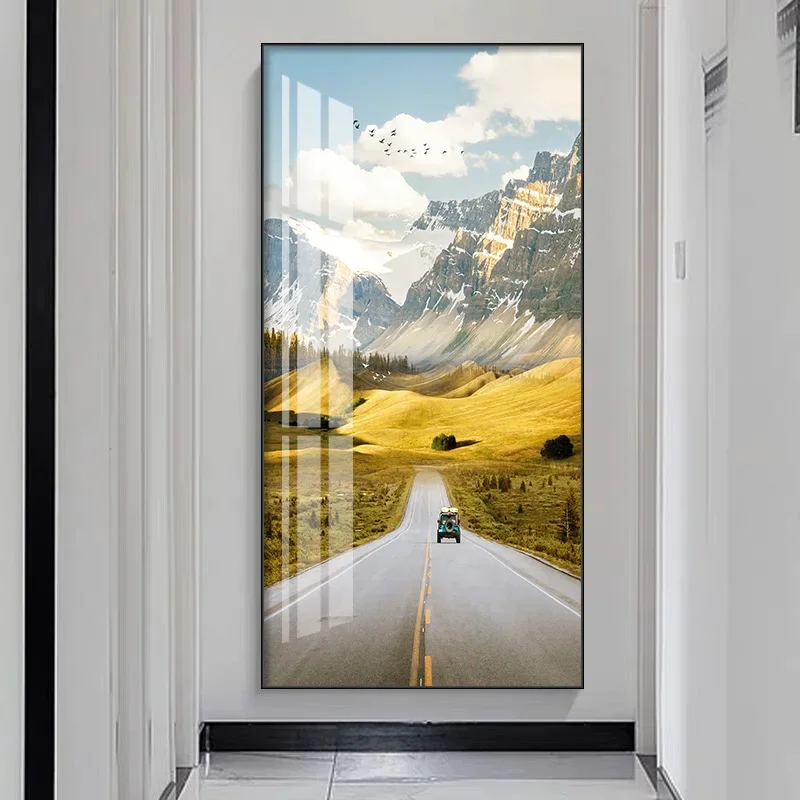 Entrance decorative painting modern simple corridor aisle hanging painting fantasy end background wall high-end murals