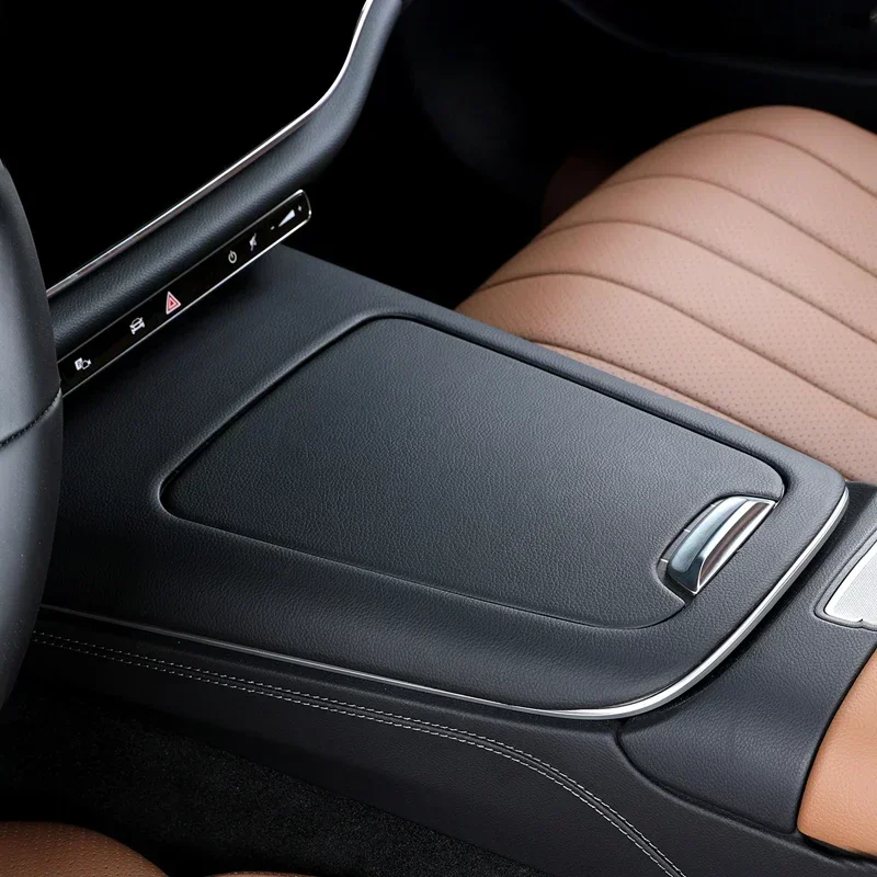 

Leather Car Center Console Panel Cover Frame Trim Sticker Interior Modification For Mercedes Benz E Class W214 E260 E300 2024+