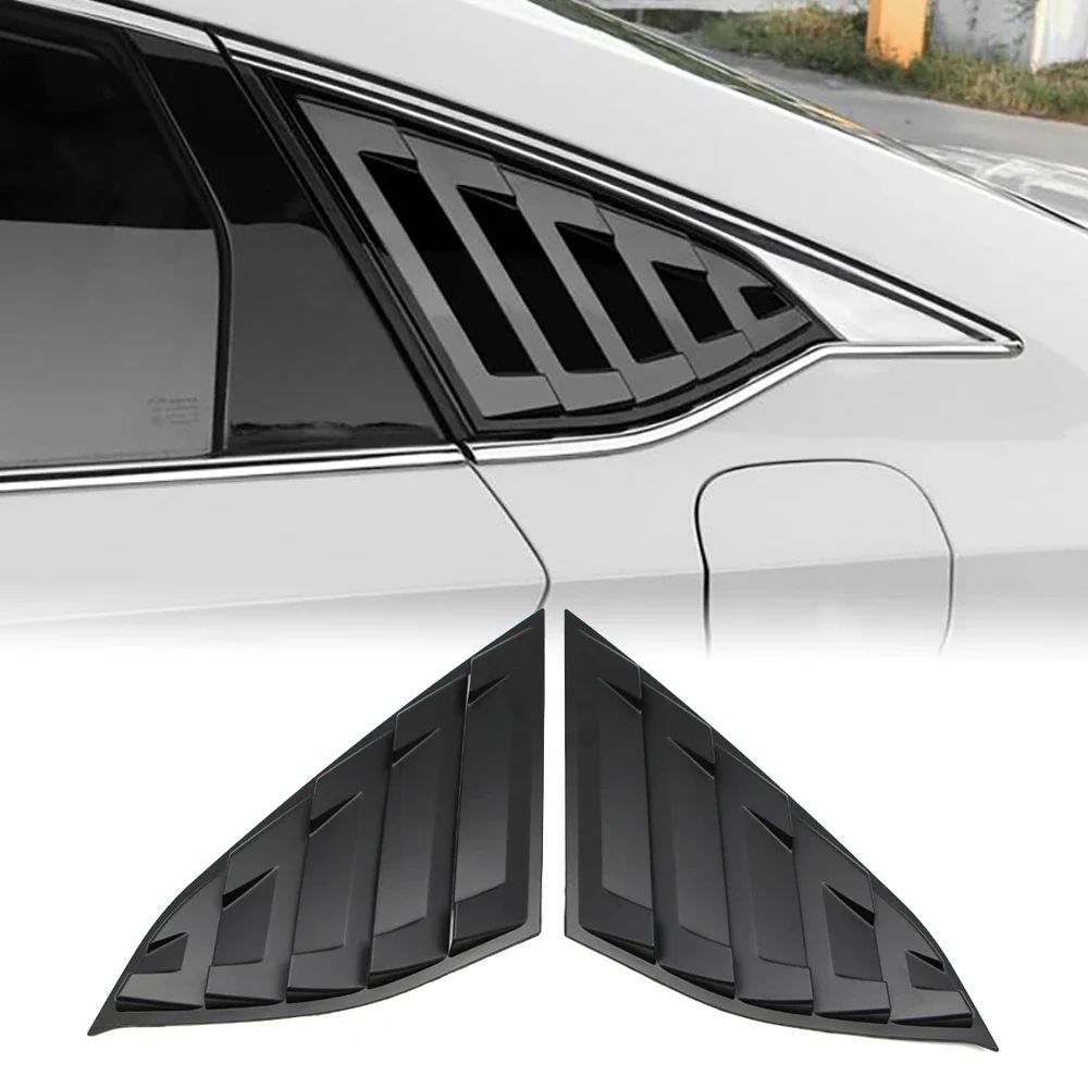 Matte Black 1/4 Quarter Side Window Louver Cover Air Vent for Honda Accord 2018 2019 2020