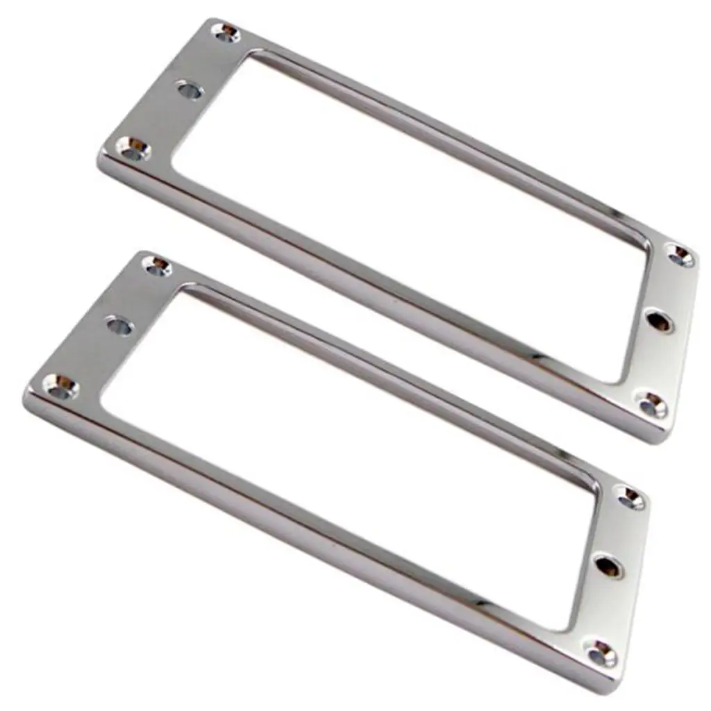 2 Pieces Electric Guitar Pickup Flat Base 4x4mm Metal Replacement Mounting Inside Frame Guitar Pickup Frame