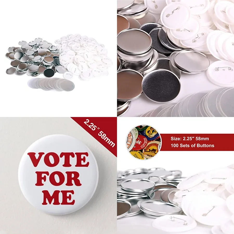 

CREWORKS 100 комплектов заготовок для значков диаметром 2,25 дюйма/58 мм для машинок для изготовления значков, принадлежности для прессов для значков, круглые заготовки для значков.