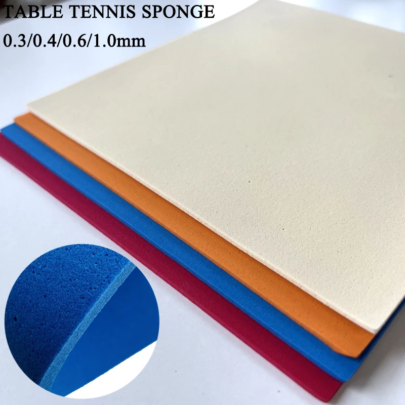 

Губка для настольного тенниса 0,3/0,4/0,6/1,0 мм, ультратонкая и светло-бежевая, синяя губка для пинг-понга высокой плотности, резиновая 1/2 шт.