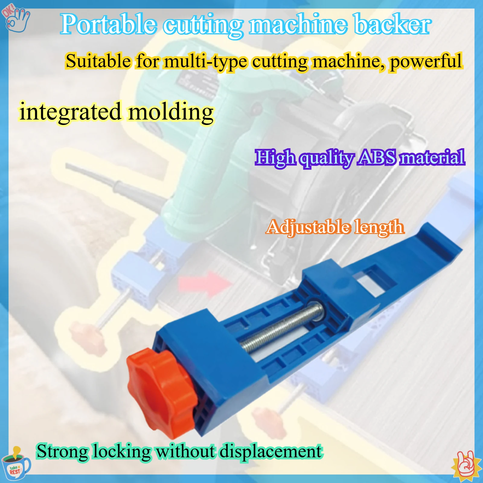 

Cutting machine with mountain support and ruler fixed device adjustable positioning ruler woodworking modification cutting board