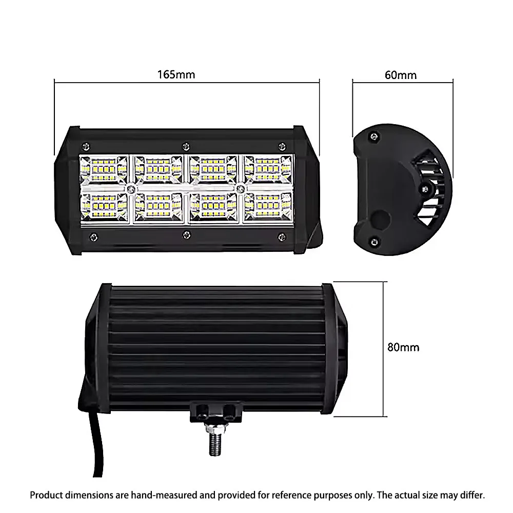 Feu de travail LED tout-terrain 4x4, projecteur antibrouillard, phare à Diode, SUV, ATV, tracteur, bateau, camions, pelle, barre lumineuse 12V/24V