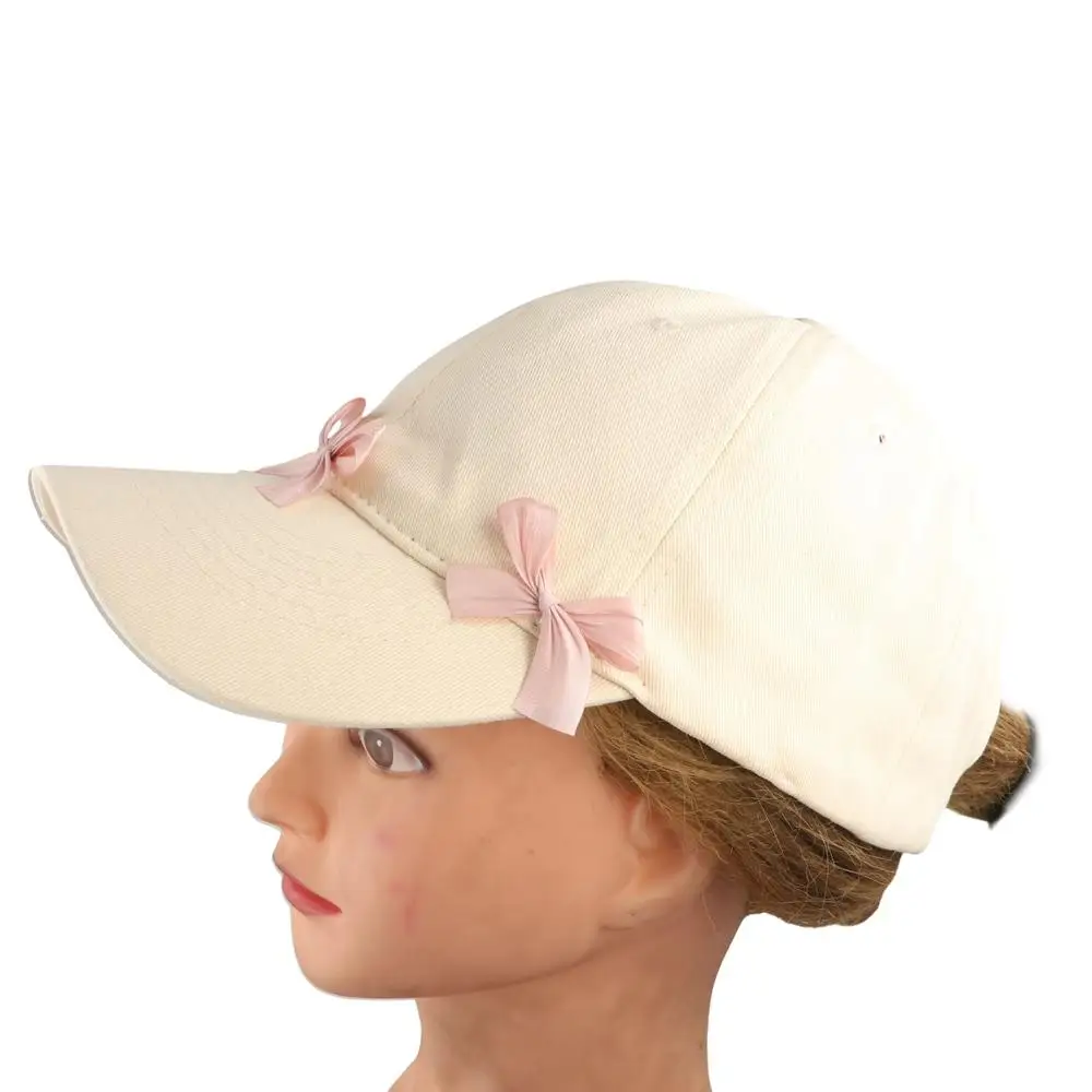 

Fashion Korean Style Ribbon Bow Baseball Cap Baseball Hat Sun Cap Sun Hat Sunscreen Cotton Bowknot Baseball Hat Girl