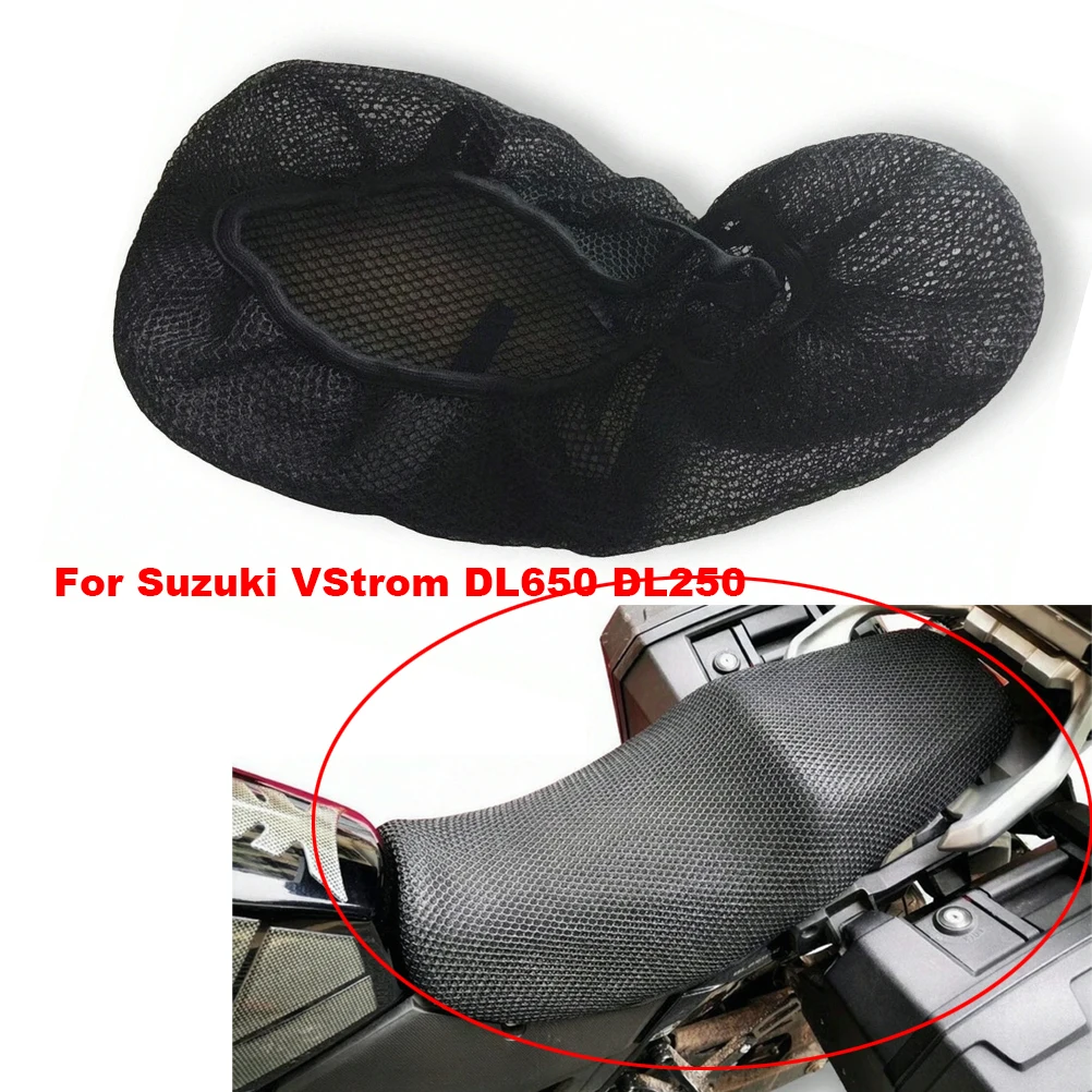 For Suzuki VStrom DL650 DL250 Motorcycle Seat Cushion Mesh Cover Anti-Slip Cool in summer, warm in winter