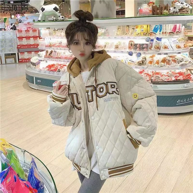 New Down Padded Women Parkas Winter Fashion Korean Daily Students Cotton-padded Jacket Short Baseball Female Loose Causal Coat