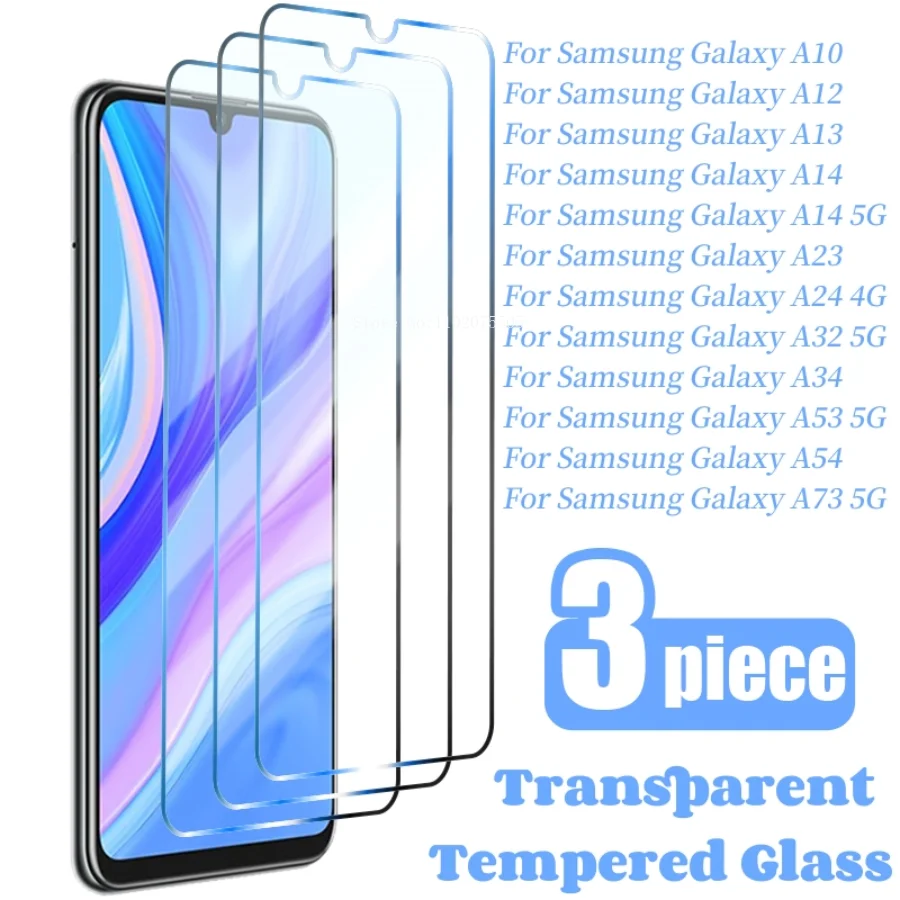 3 szt. Szkło ochronne do Samsung A54 A23 A24 A14 A13 A12 A32 5G ochraniacz ekranu do Samsung A53 A73 5G A34 A10 szkło hartowane