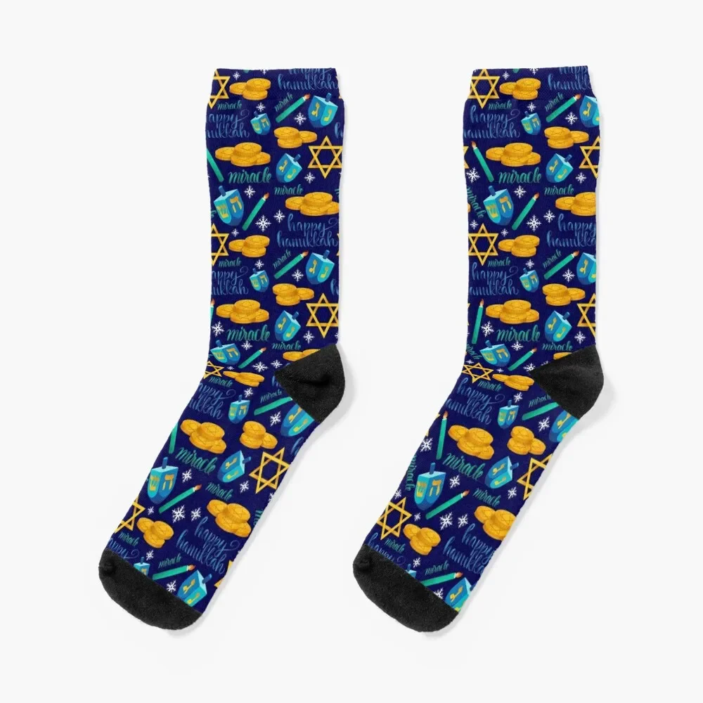 

Hanukkah Pattern Socks cool Toe sports Designer Man Socks Women's