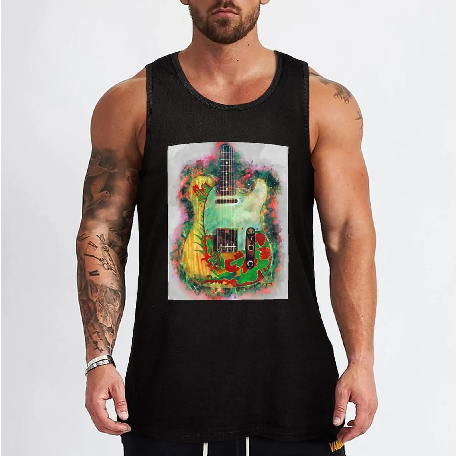 Jimmy Page's Dragon Electric Guitar Tank Top Sleeveless top summer clothes for men summer clothes fashion 2024 man