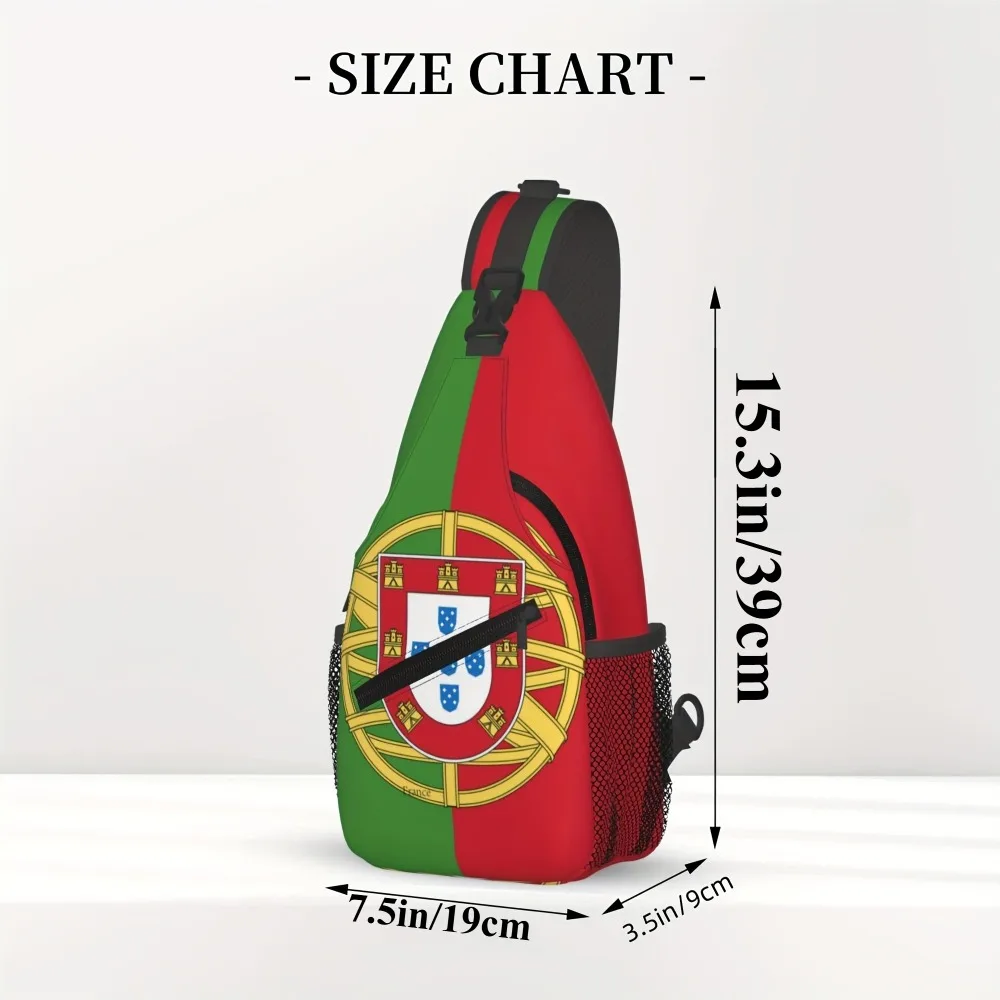 Portugal Flags Sling Bag Casual Crossbody Bag Sports Shoulder Backpack Travel Chest Pack Cycling Cross Bags Gym Hiking Daypack