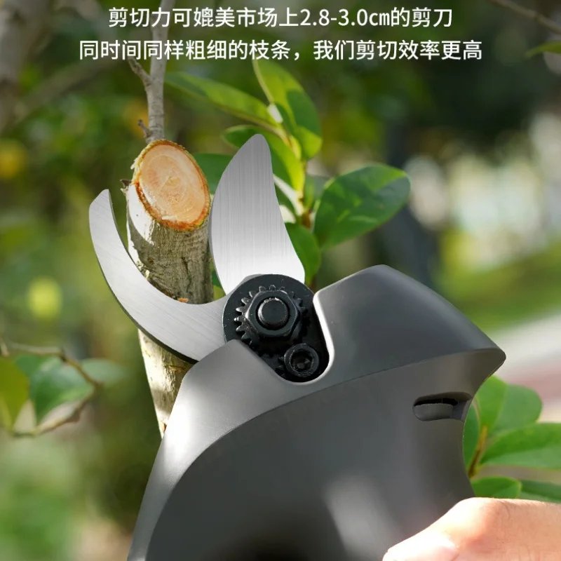 Wireless Brushless Lithium Electric Pruner, 2.5cm Cut Diameter Rechargeable Fruit Tree Branch Shears for Garden