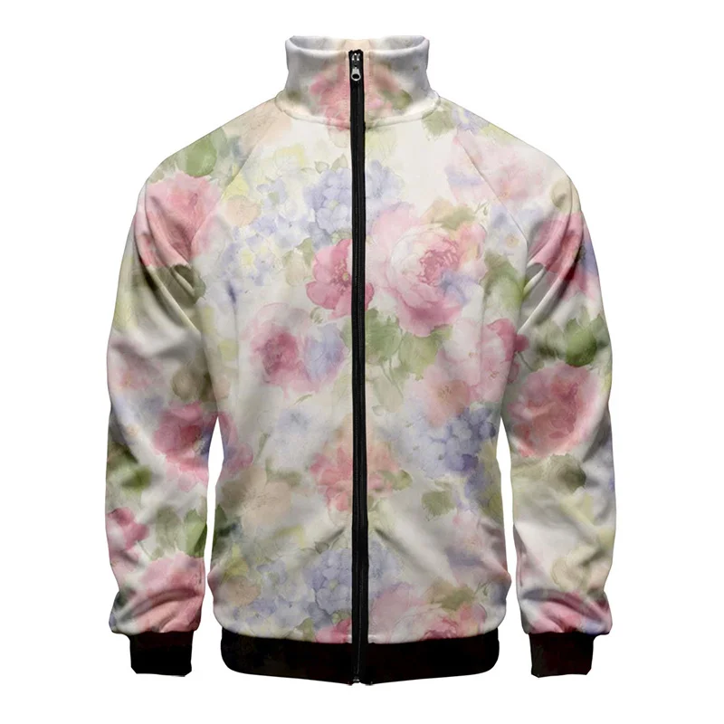 3D Ancient Flowers Printing Jacket For Men Winter Jacket Women Harajuku Bloom Graphic Jackets Children Fashion Cool Vintage Top