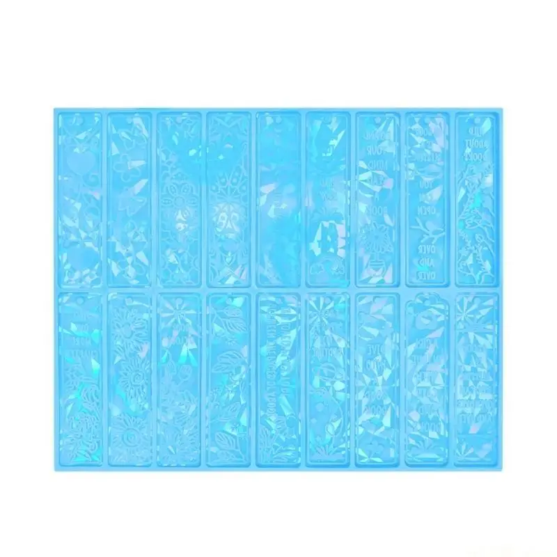 

D46E Rectangular Flower Silicone Bookmarks Mold Making Resin Pendant Jewelry Mold for Epoxy Resin Crafts