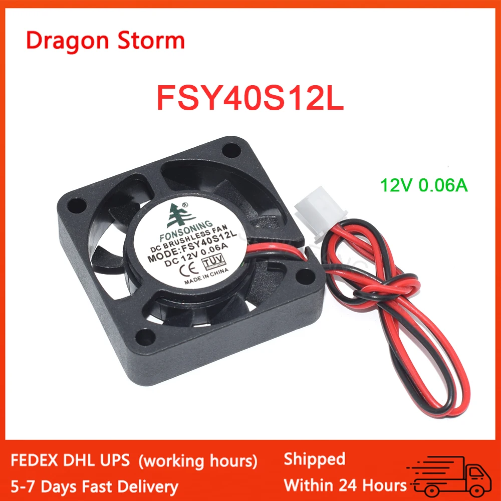 

New For FONSONING 4010 FSY40S12L DC12V 0.06A 4cm 40*40*10mm 2Pin Silent Cooling Fan