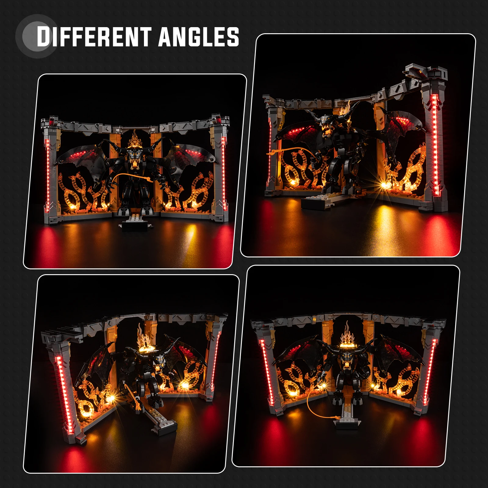 Nenhum modelo conjunto de iluminação LED adequado para LEGO O Senhor dos Anéis Balrog Book Nook 10367 (excluindo blocos de construção)