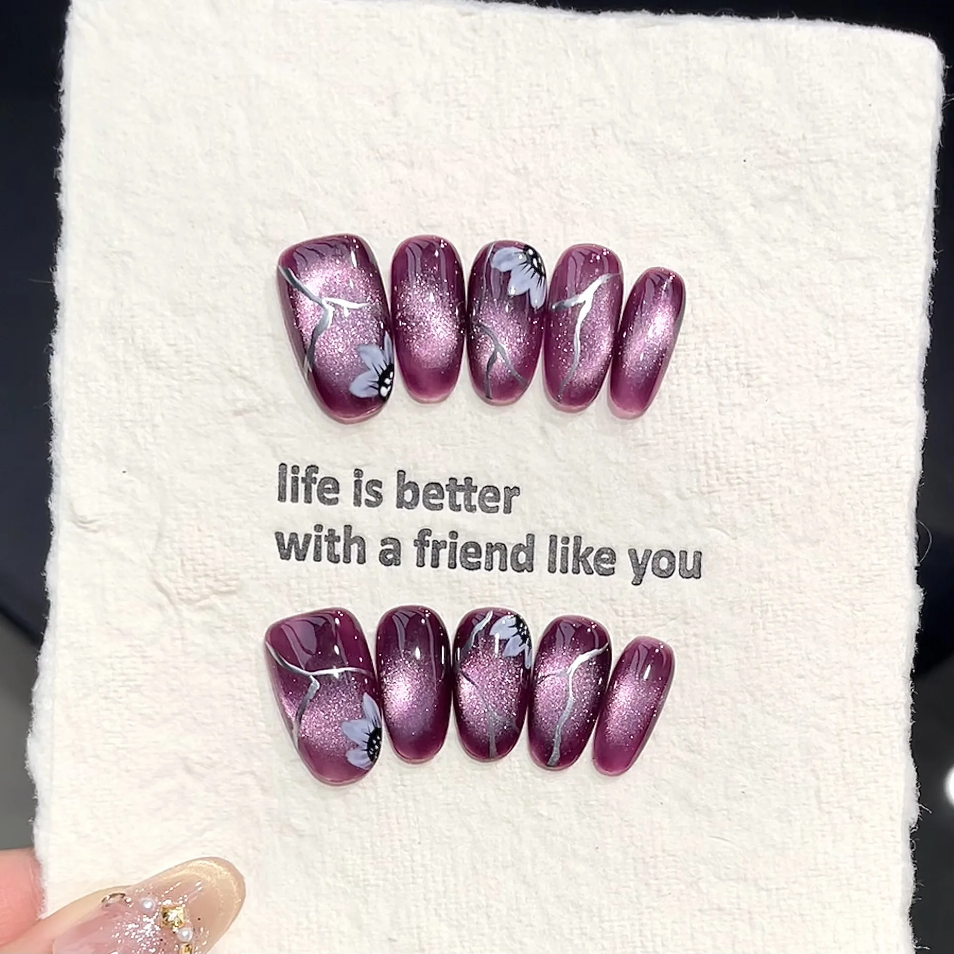 10pcs Handmade Pressed Oval Na - Nail Art Oval recension och pris
