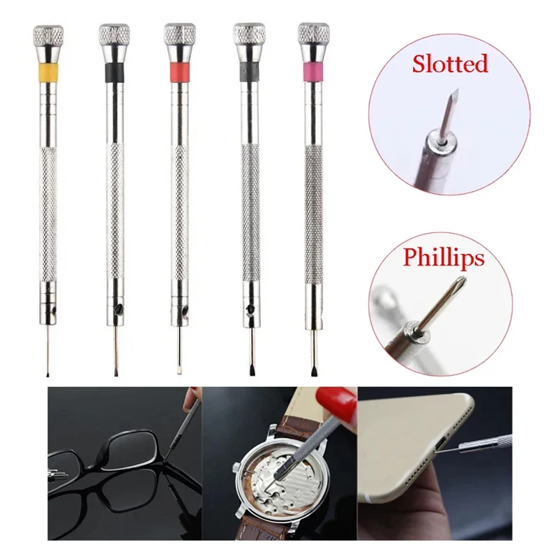 9PCS Watch Screwdriver Set Watch Repair Tool Kit For Watch Mobile Phone Glasses Stainless Steel Flat Blade Assort Slotted Tools