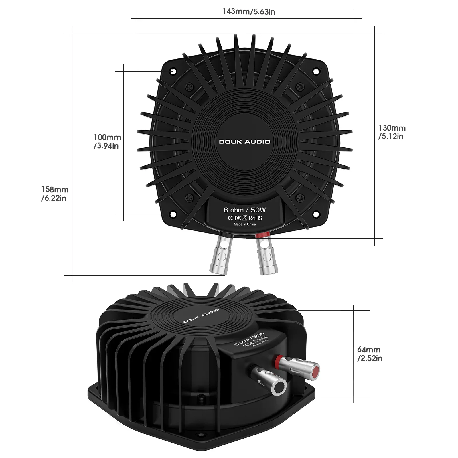 High Power Tactile Bass Shaker 50Watt Subwoofer Transducer for Home/Car Theaters