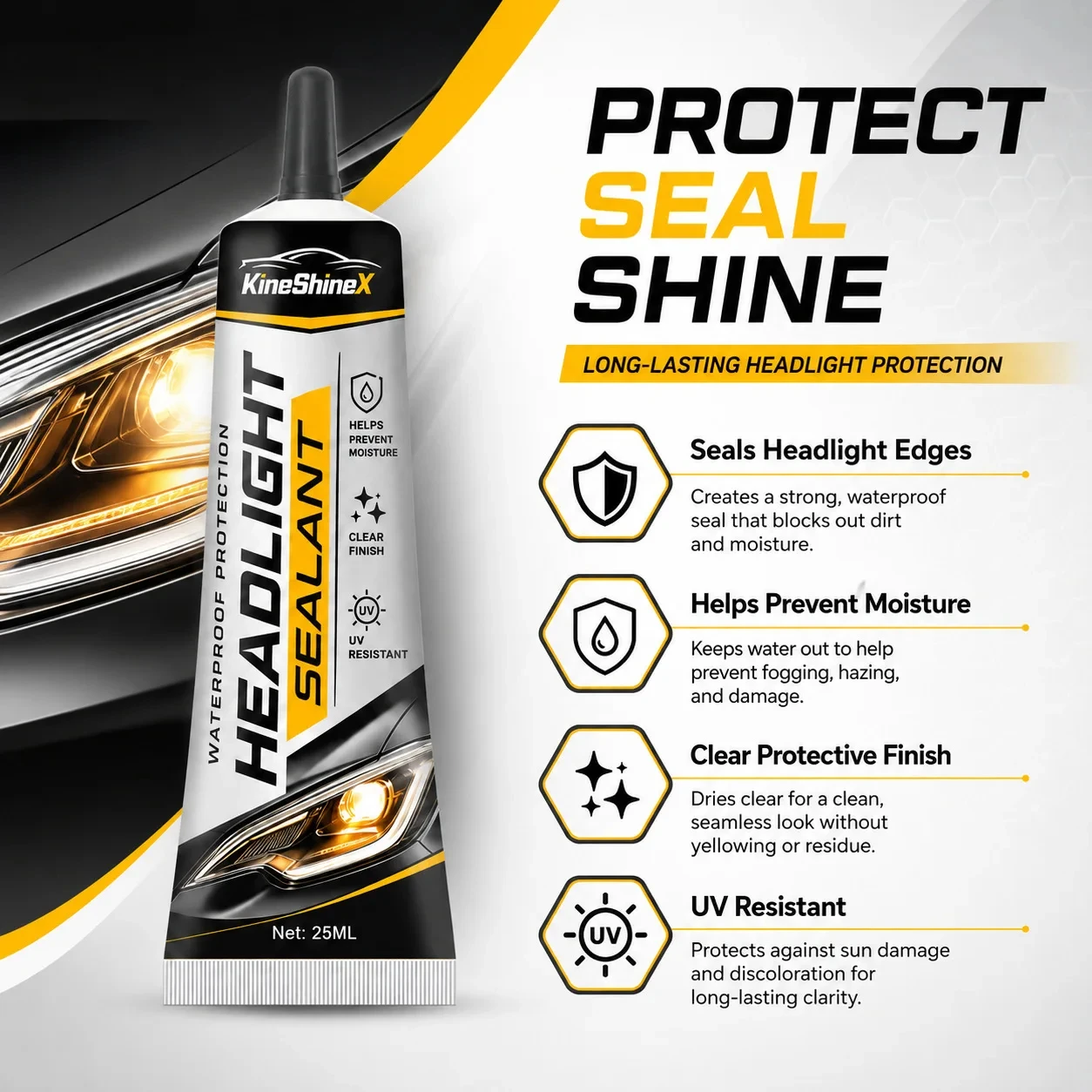 Automobile Headlight Sealant, Special for Lamp Modification and Maintenance, High and Low Temperature Sealing and Bonding