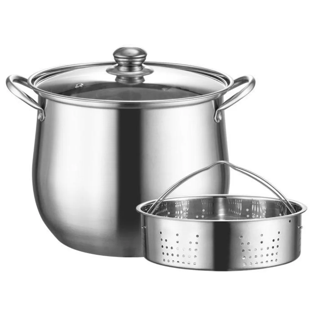 

Large Stock Pot 5L with Lid - Stainless Steel Cookware Stockpot Healthy Cookware Polished Stockpots Soup Pot