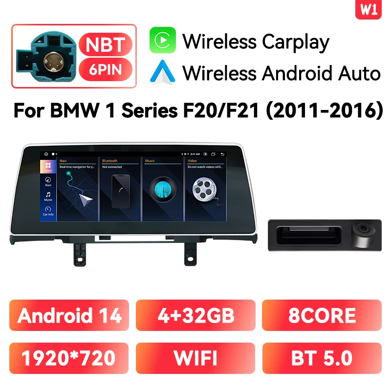 XONRICH Draadloze CarPlay Android Auto Multimedia Speler Voor BMW 1 Serie F20 F21 2 Serie F23 2013-2016 NBT 4G Wifi Stereo