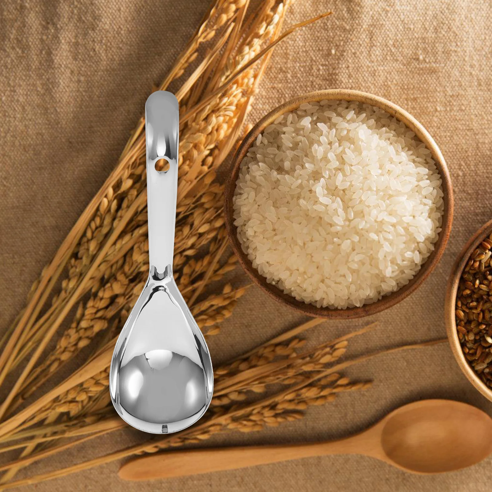 

Stainless Steel Rice Spoon Thickened Deep Cooking Spoon 304 Material Serving Spoons Kitchenware Household Rice Paddle