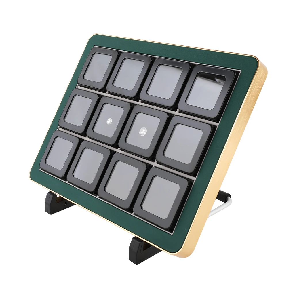 High quality gemstone brand luxury metal loose diamond display box tray set DK21664-12G