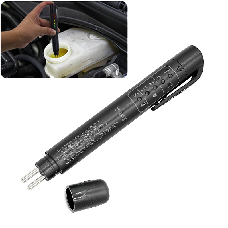 Car Liquid testing Brake Fluid Tester pen 5 LED indicator display for mini electronic pen brake fluid tester Digital DOT3/DOT4