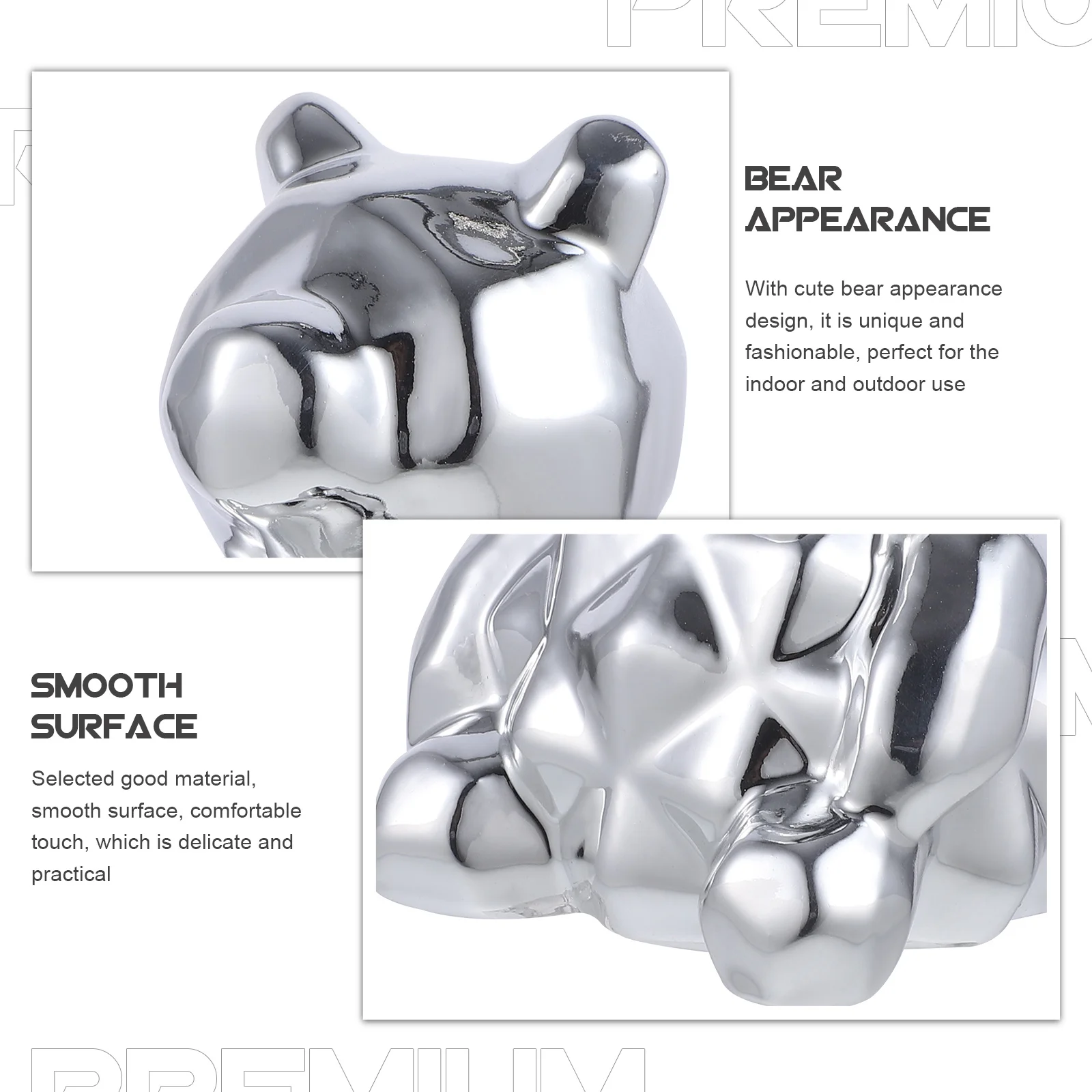 

Ceramic Bear Decoration Small Size Smooth Touch Exquisite Desktop Animal Sculpture Art Crafts Ceramic Bear Decor