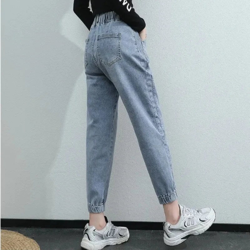 Jeans bianchi per le donne Jeans Harem Mom a vita alta primavera nuovi Jeans donna neri pantaloni Streetwear pantaloni harem femminili abbigliamento