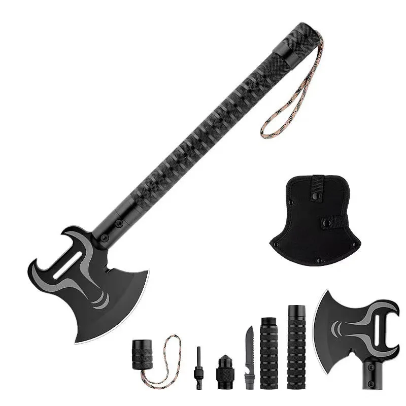 High Carbon Steel Multi Purpose Tactical Axe Outdoor Tool Mountain Cutting Camping Fire Rescue Firewood Bone Cutting Field Work