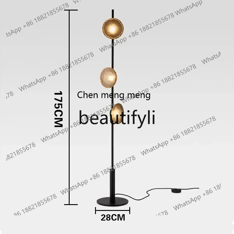 Designer living room medieval floor ornament, retro black creative bedroom model room three-head vertical glass decorationK182