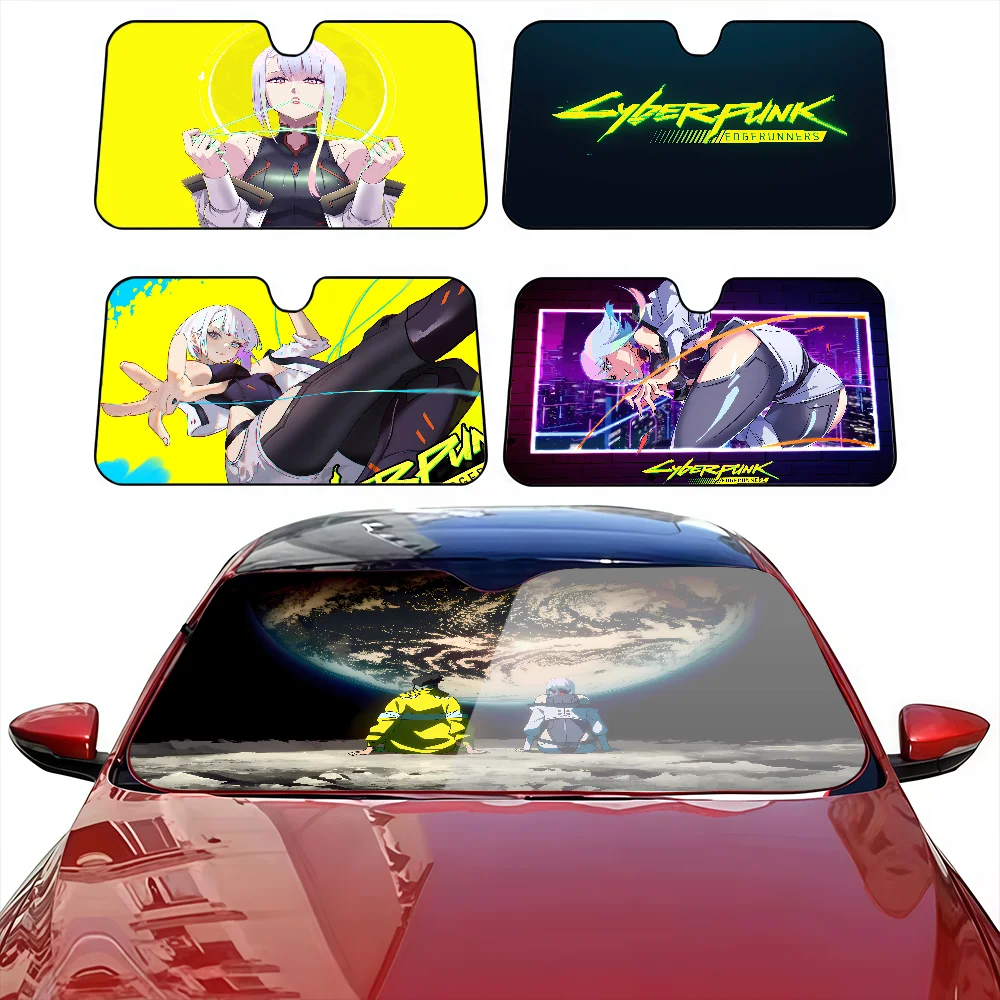 

C-Cyberpunk E-Edgerunners Solar Protection Windshield Sunshade Cover Sun Shade Auto Sun Visor Car Covers