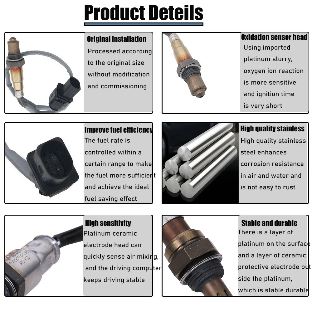 RIGHTPARTS 03L906262Q 0281004191 Car O2 Oxygen Sensor For VW Beetle CC Golf Jetta Skoda Octavia Lambda Probe Sensor Auto Parts