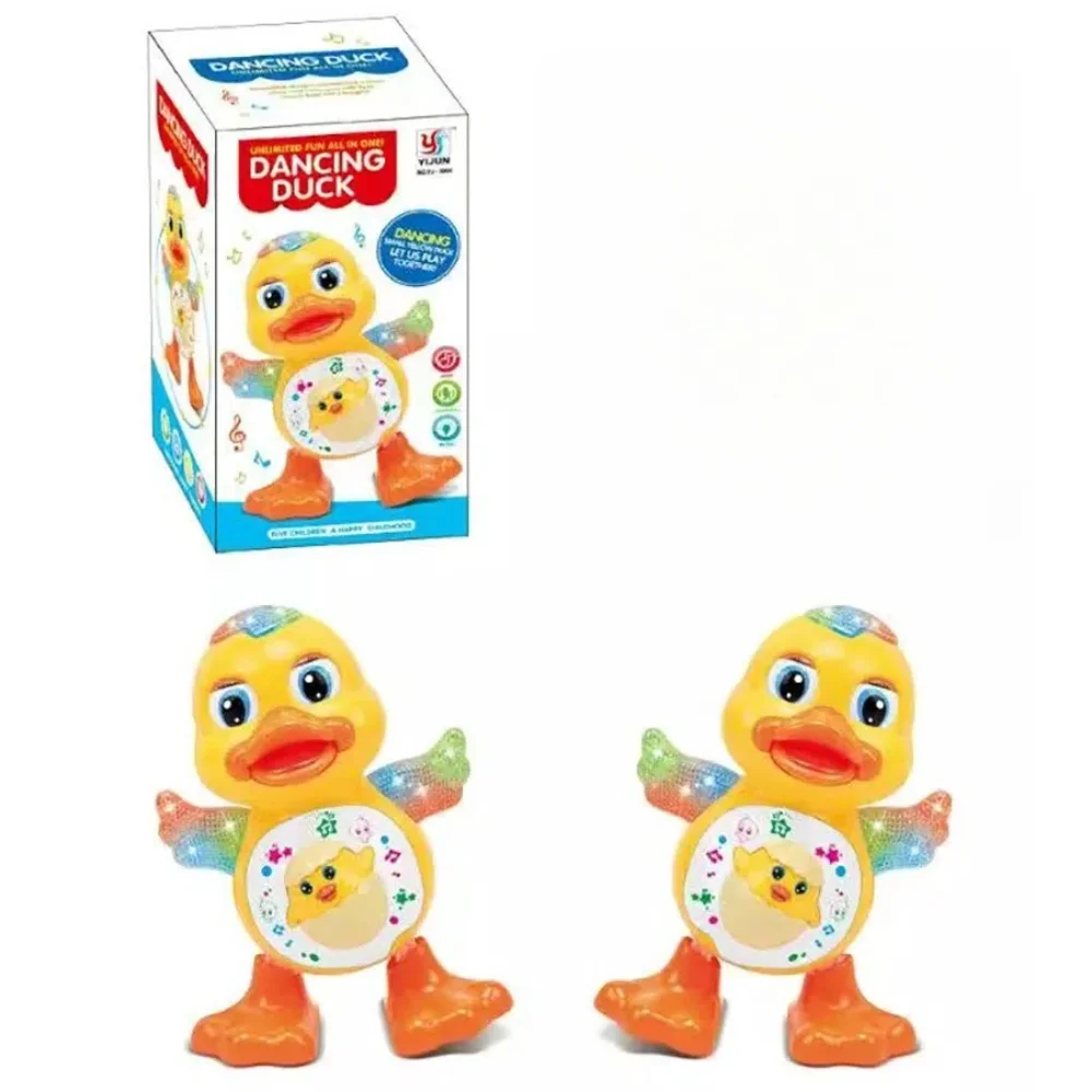 Nova dança elétrica pato piscar olhos piscando luz musical pato brinquedo shake corpo engraçado animal brinquedo educativo presente de aniversário