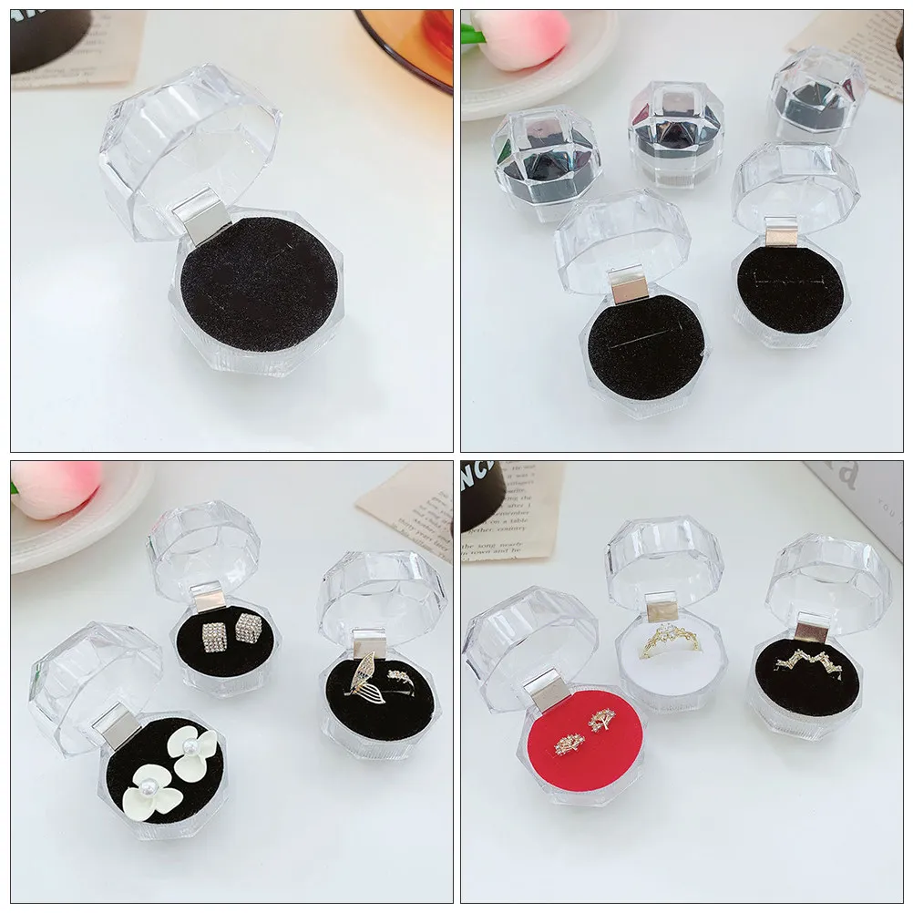 12Pcs Premium Acrylic Jewelry Box Space Saving Desktop Friendly Jewelry Organizer Case for Studs Hoops Chains Bracelets Mothers
