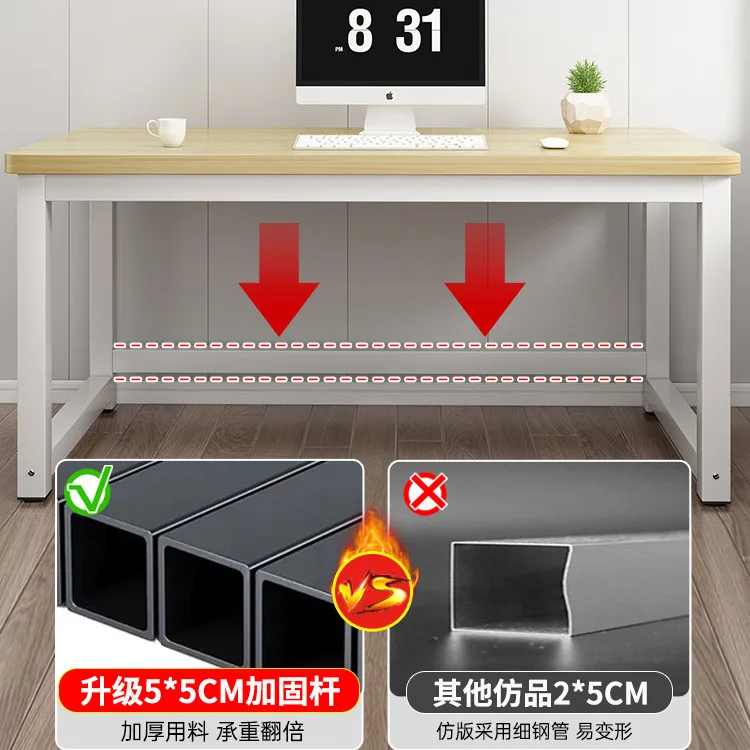 Computer Desktop Home Desk Bedroom Simple Table Simple Steel Wood Writing Student Study Table Desk