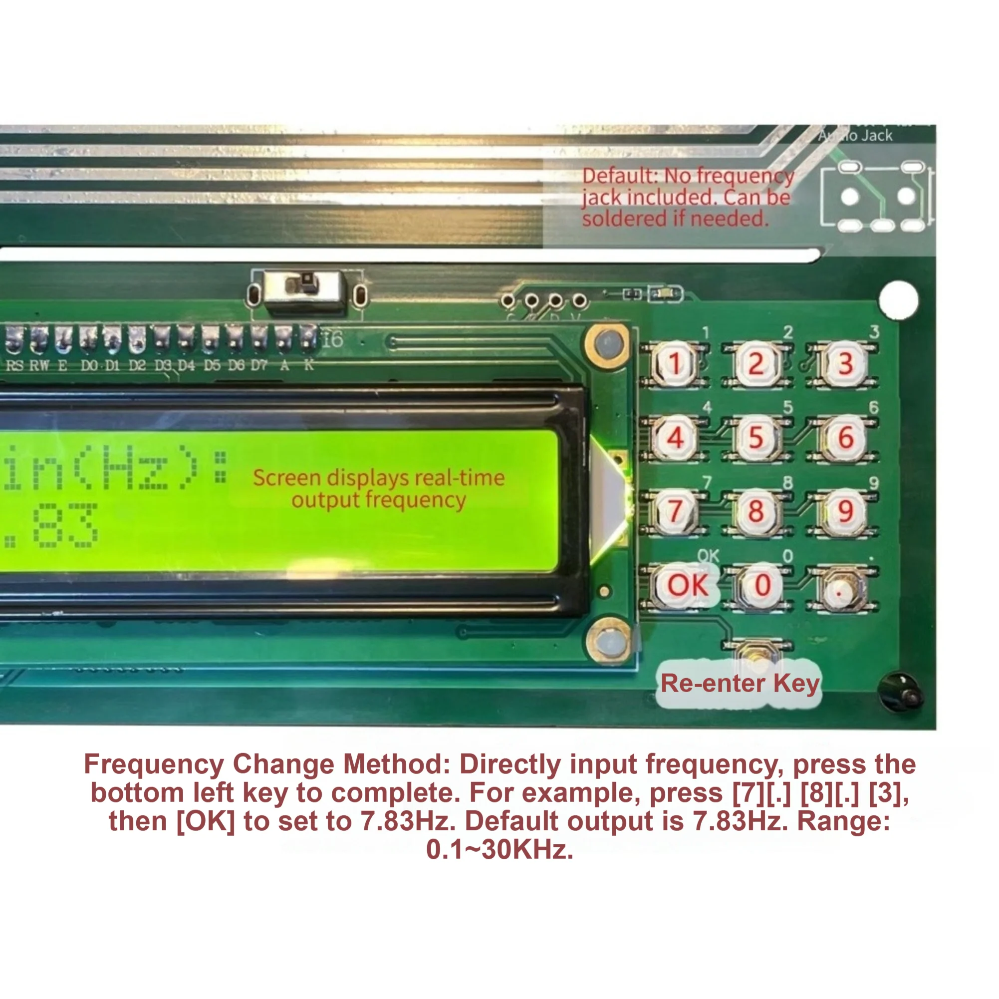 For Schumann Resonance Generator For Pure Sine Output 0.01Hz to 30000Hz Portable Lab Tool 19x17x3cm 0.25kg Green Housing