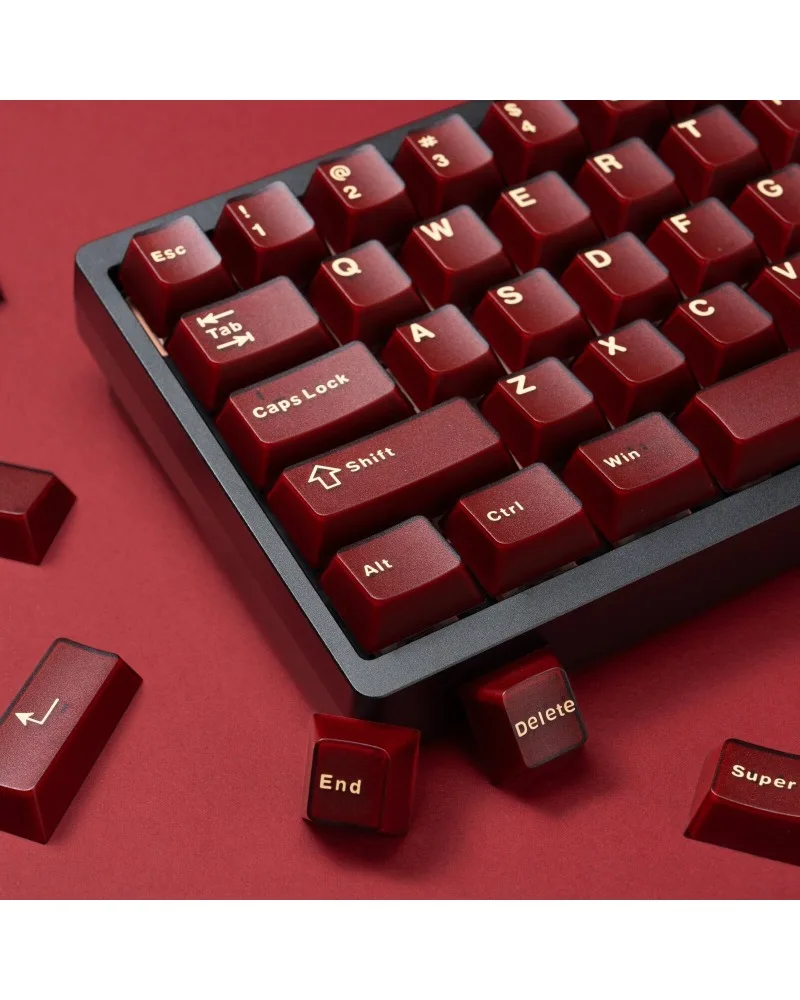 Red semi-transparent keycap PYGA two-color, original height