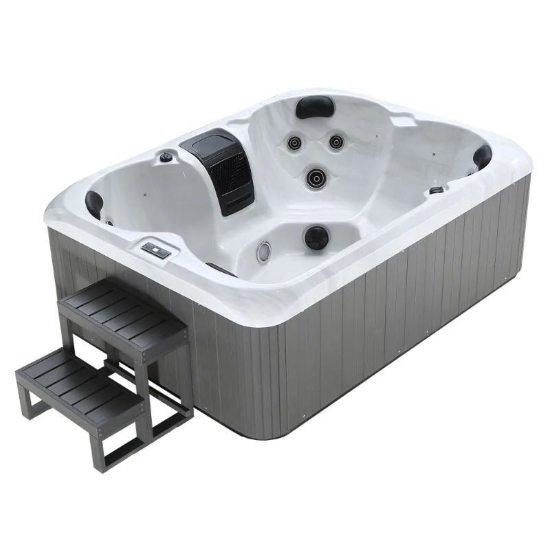 2026 Hot Sale FL Customized Outdoor Spa Hot Tub 4 People Use Bluetooth Speaker Ozone Sterilization Acrylic Freestanding Bathtub