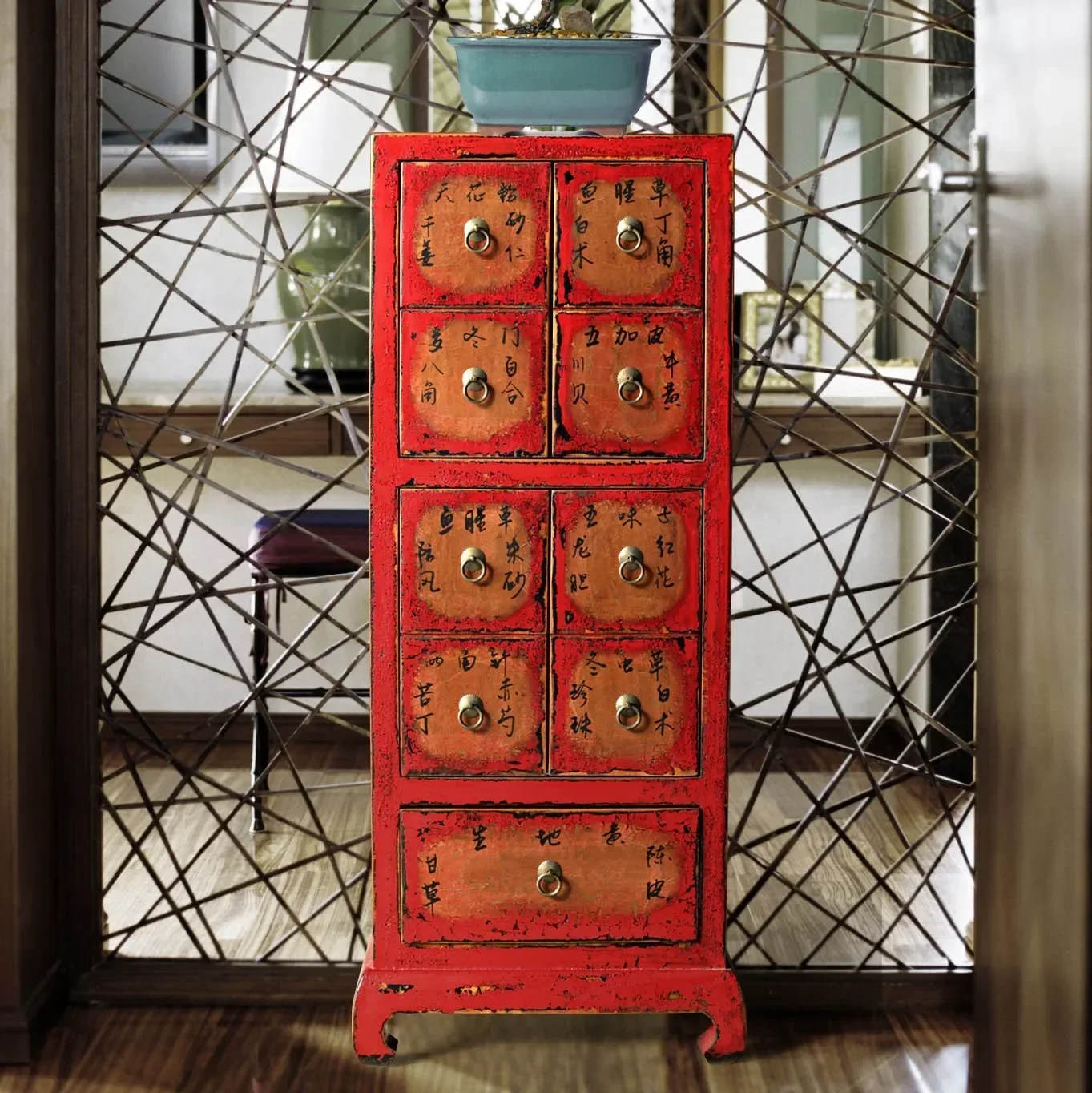 TAO Antique [Furnishings New ] 1 Square 4 Doors Solid Wood Entrance