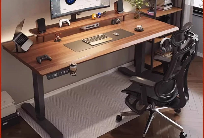 رفع كهربائي من الخشب الصلب، منضدة عمل ذكية، كمبيوتر مكتبي، طاولة رياضية إلكترونية للمنزل