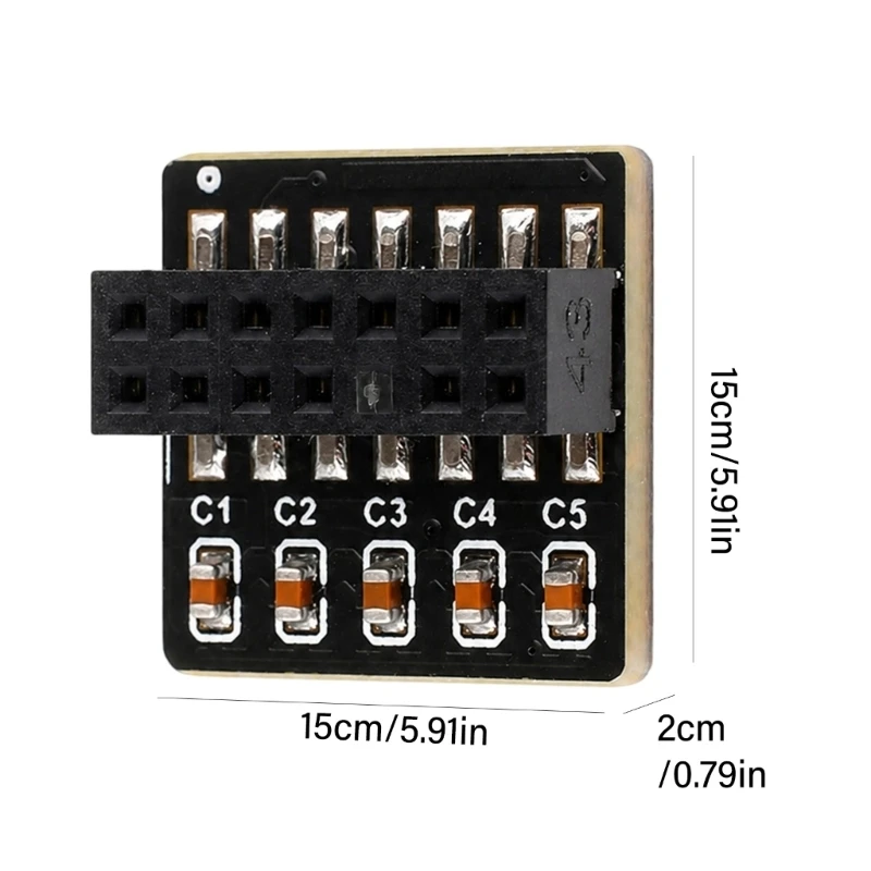 Single Unit Security Header Module for Desktop Mainboards, 14 Pin LPC Header Card for Hardware Encryption and Storage