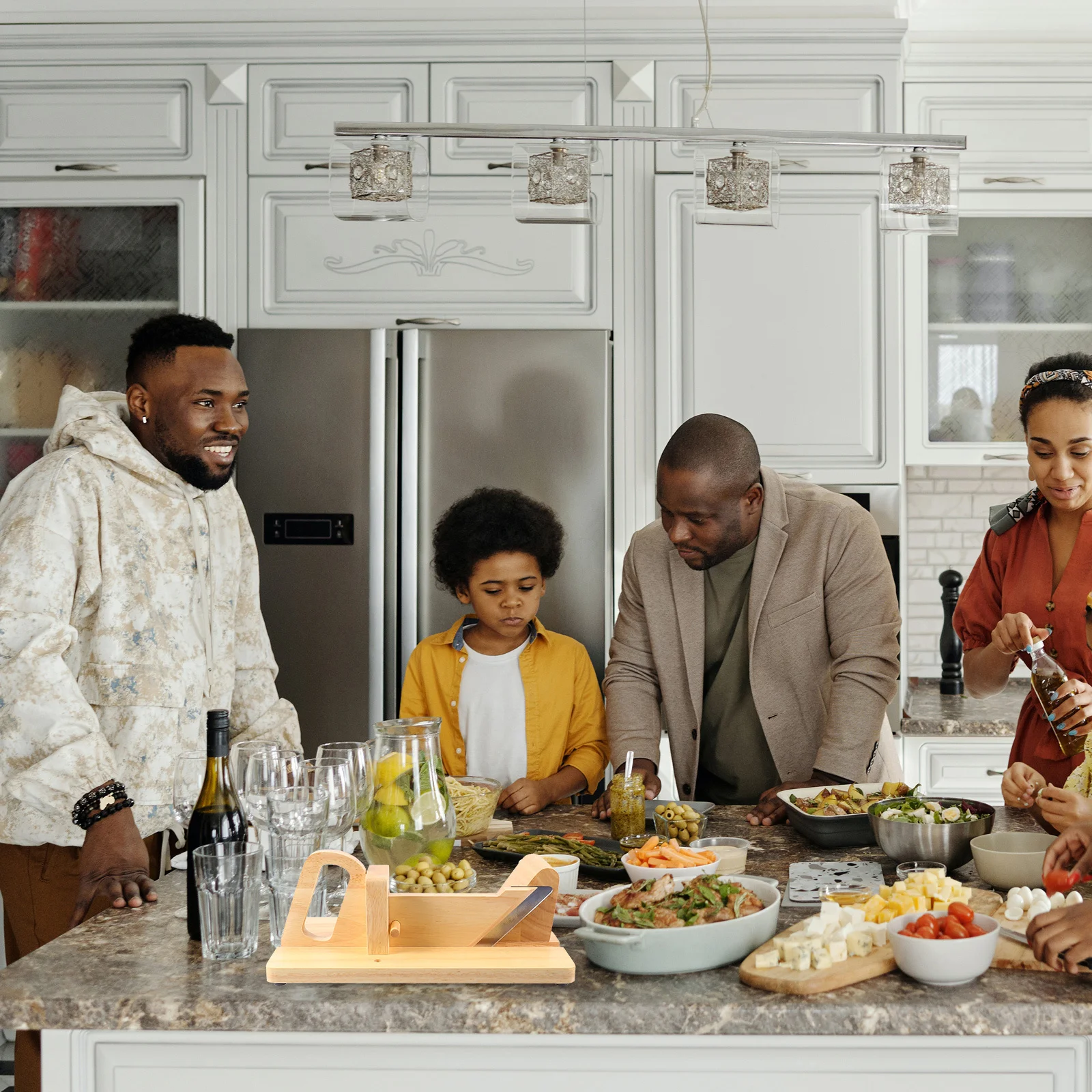 

1Pcs Oak Sausage Slicer Stainless Steel Kitchen Gadget Manual Cutter Lightweight Portable for Home Camping Picnic