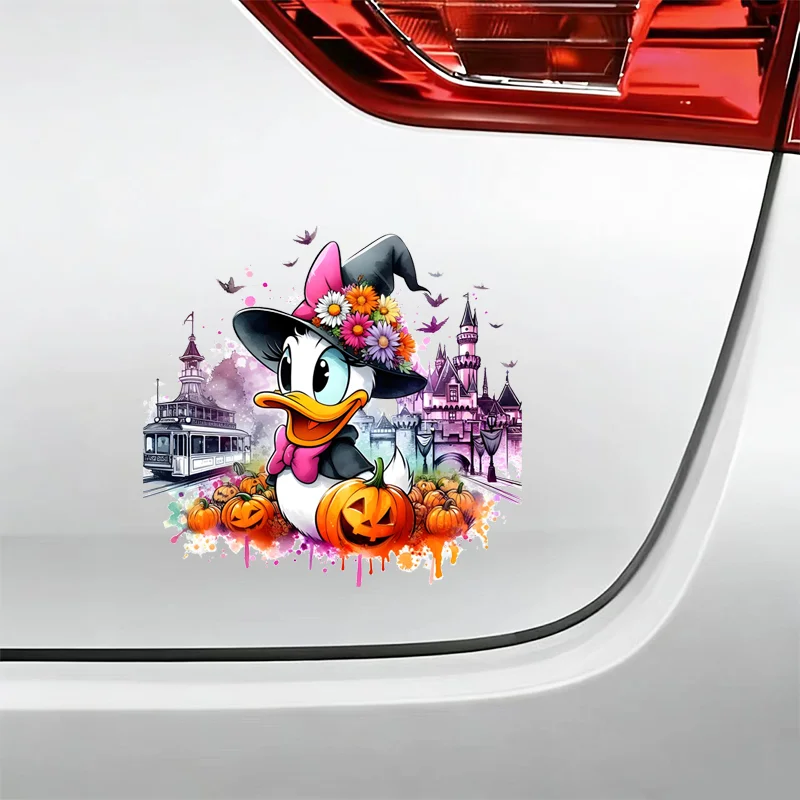 Daisy Spooky Pumpkin Creative Car Sticker Halloween Ornament UV Printing for Electric Car Wheel Eyebrow DIY Holiday Decor view 2