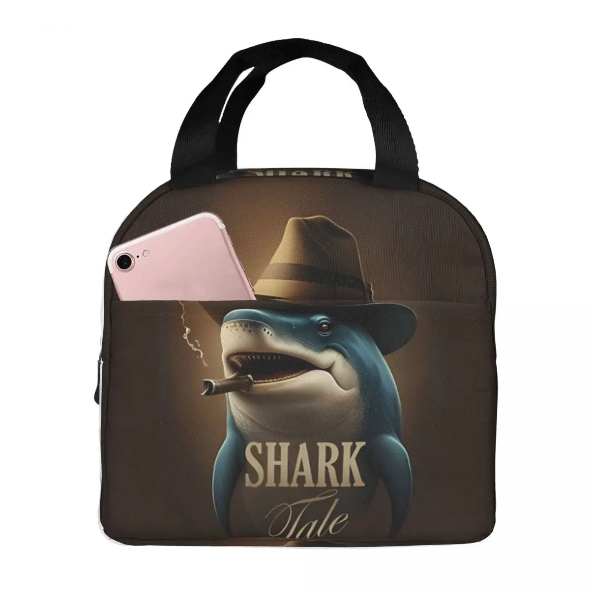 Suitable Travel Storage Bags Cute Zipper Closure S-Shark Tale Children's School Lunch Food Box For Students School&Office