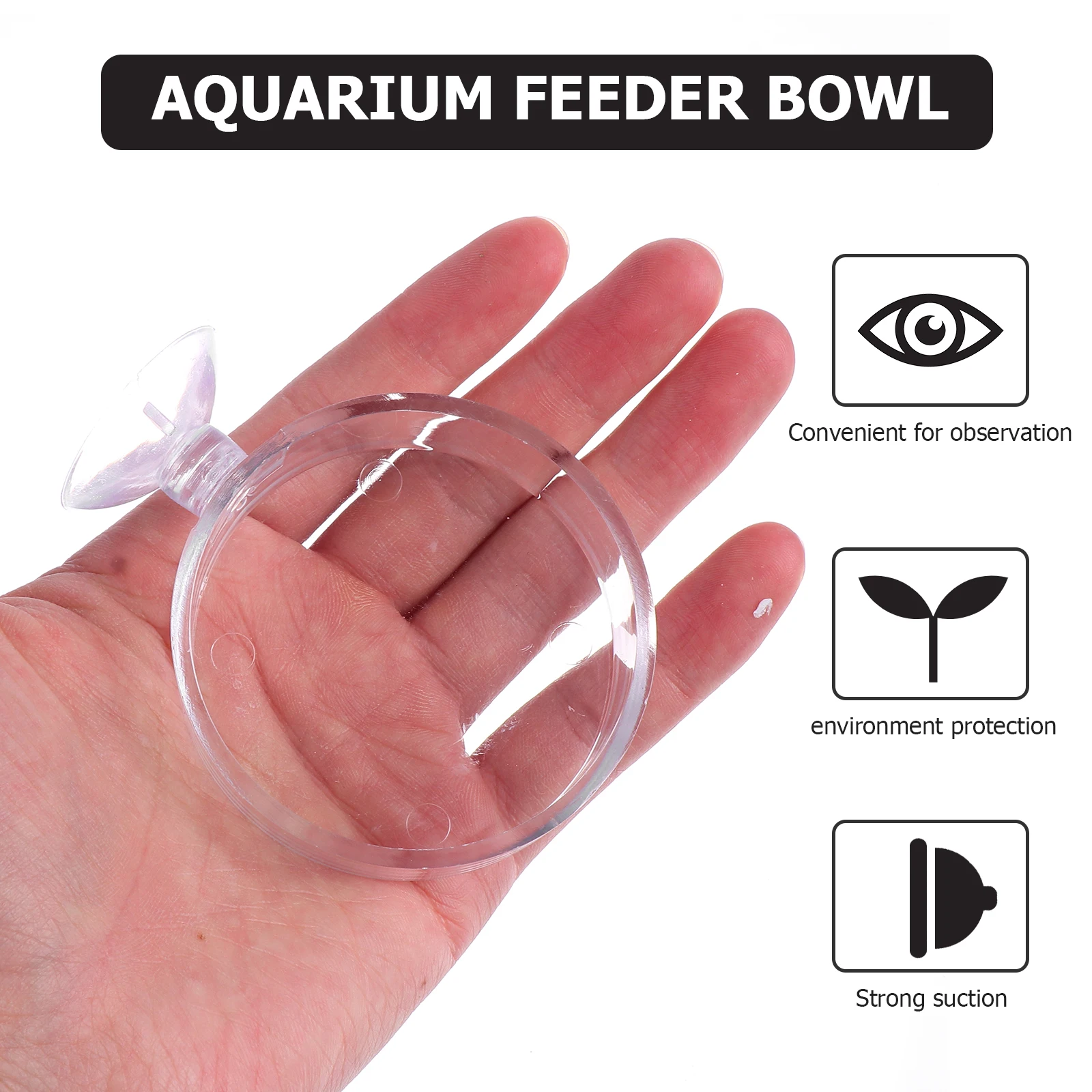 

4pcs Acrylic Feeding Bowls Fish Tank Shrimp Aquarium Easy Clean Suction Cup Adjustable Height Transparent Design Food Container