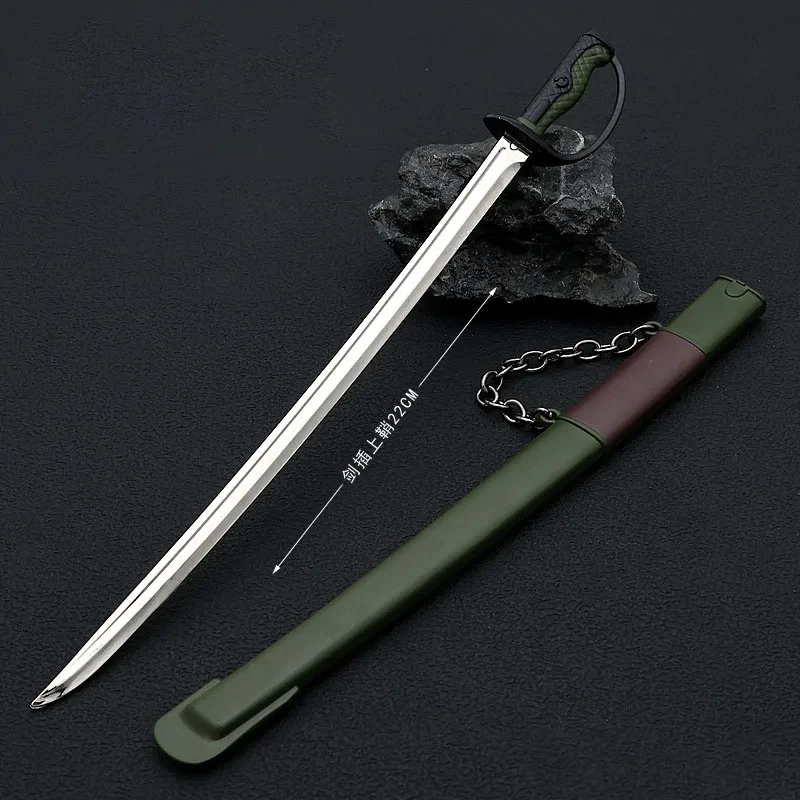 22cm Military Tactical Knives Sabre Keychain Cold Weapon Peripheral Full Metal Unedged Sword Katana Crafts Ornaments Collections